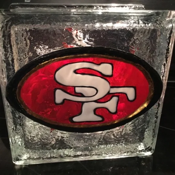 New, San Francisco 49ers HandPainted light up Stained glass block - Picture 2 of 4